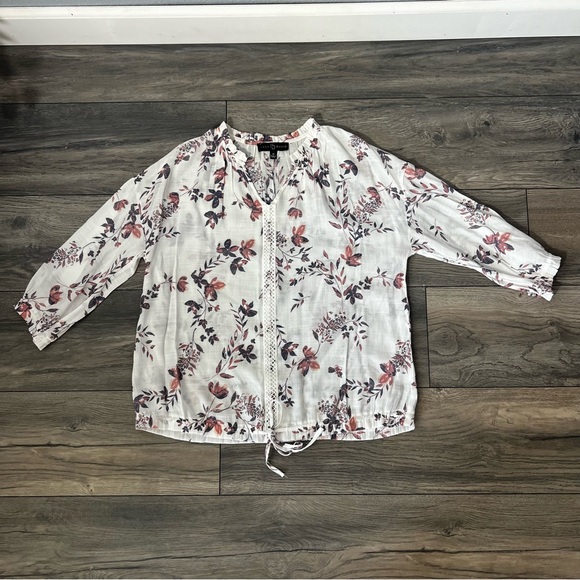 Fred David Floral Blouse Size Medium - Picture 5 of 11